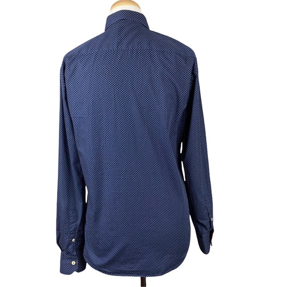 LE31 Simons Dotted Buttoned Down Men’s Long Sleeves Shirt Size Medium - Picture 4 of 8